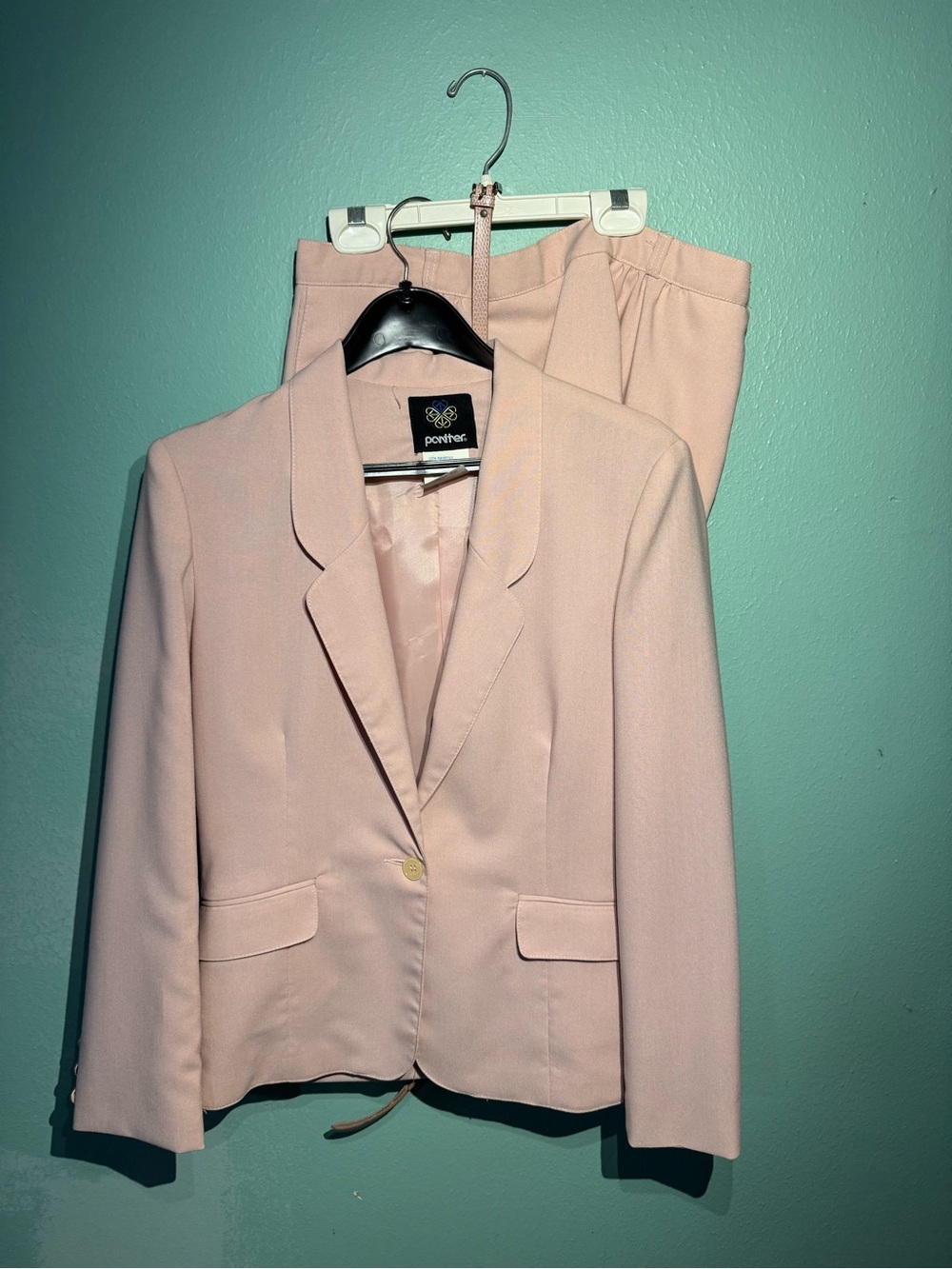 Blush Pink Women's Blazer and Skirt Suit
